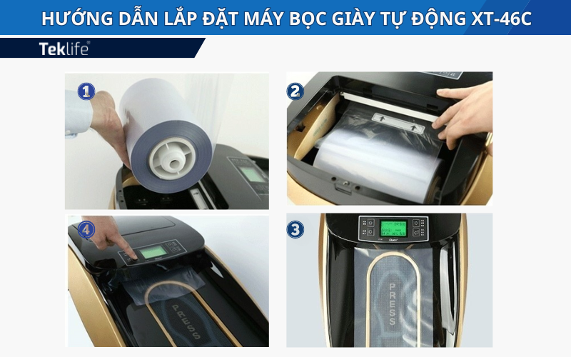 Lắp đặt máy bọc giày tự động XT-46C, hướng dẫn