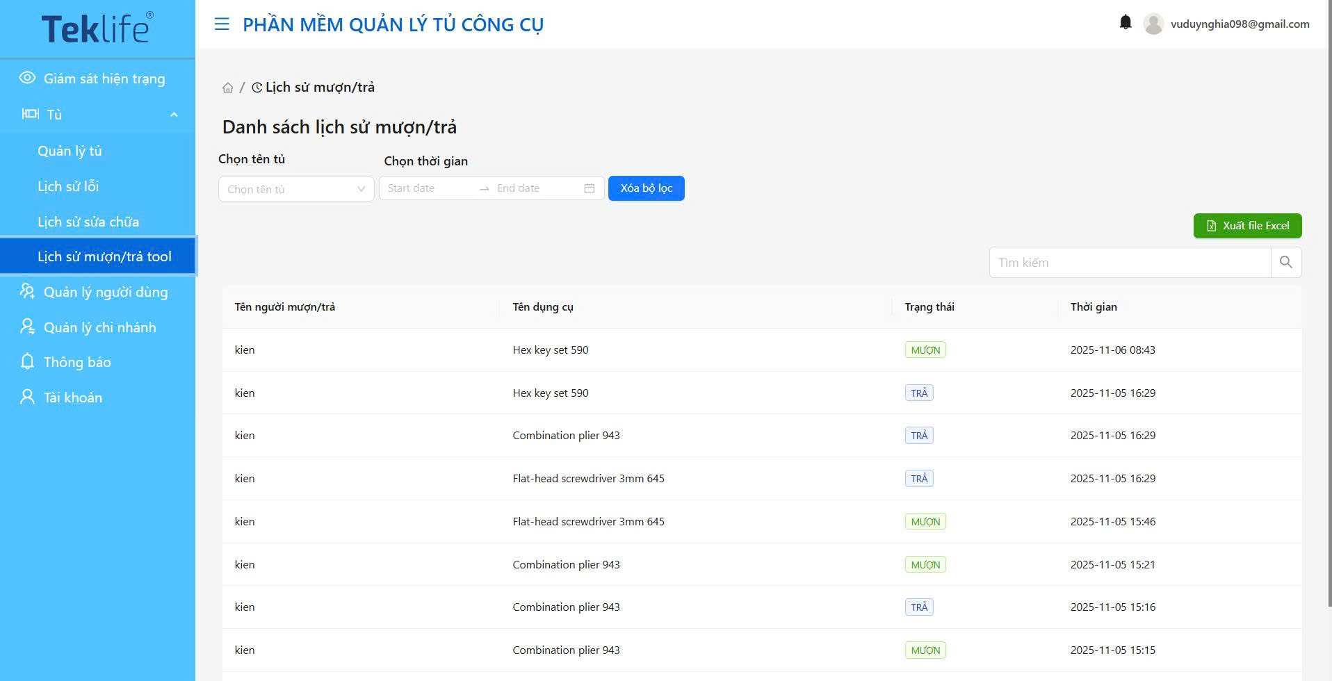 tủ dụng cụ thông minh